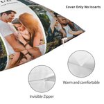 Personalized Heart Love Photo Collage Throw Pillow Cover with Text Home Decor Birthday Anniversary Housewarming Gift for Couple Family