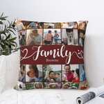 Personalized Family 20 Photos Collage Throw Pillow Cover with Name Home Decor Birthday Anniversary Gift for Family
