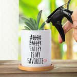 Maceta de cerámica y bandeja de bambú personalizadas con nombres Día de la Madre Cumpleaños Regalo para Mamá Abuela