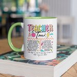 Spersonalizowany kubek ceramiczny ABCD Teacher Tour Retro Neon Letter 11oz 15oz z imieniem i nazwiskiem Powrót do szkoły Prezent dla nauczyciela