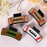 Pinza para el pelo personalizada con diseño de béisbol y purpurina con nombre Accesorio para el pelo para el día del partido Regalo de cumpleaños del equipo para la mamá deportista Amantes del béisbol