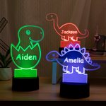 Personalisierte niedlichen Dinosaurier 7 Farben ändern Acryl LED-Nachtlicht mit Namen und Basis Schlafzimmer Dekoration Geburtstag Kindertag Geschenk für Kinder