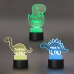 Personalisierte niedlichen Dinosaurier 7 Farben ändern Acryl LED-Nachtlicht mit Namen und Basis Schlafzimmer Dekoration Geburtstag Kindertag Geschenk für Kinder