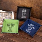 Personalized Funny Favorite Child Foldable Leather Catchall Snap Tray with Name Desktop Storage Organizer Birthday Gift for Father Grandfather