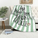 Personalised Favorite Child Muticolour Striped Name Blanket Funny Birthday Family Gift for Dad Mom Grandparents