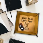 Personalized Funny Favorite Child Foldable Leather Catchall Snap Tray with Name Desktop Storage Organizer Birthday Gift for Father Grandfather