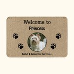 Personalisierte 1-3 Haustier Fotos Collage Paw Print Willkommen in Non-Slip Fußmatte mit Text Housewarming Geburtstag Geschenk für Tierliebhaber
