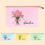 Personalisierte bunte Geburt Blumenstrauß Mesh Zipper Pouch wasserdicht Strand Tasche mit Namen Brautjungfer Bachelorette Party Hochzeit Geschenk für sie