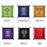 Personalized Funny Favorite Child Foldable Leather Catchall Snap Tray with Name Desktop Storage Organizer Birthday Gift for Father Grandfather