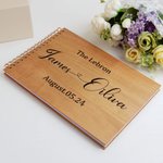 Personalized Engraved Wood Wedding Guestbook with Name Date Wedding Gift for Groom Bride