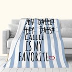 Personalised Favorite Child Muticolour Striped Name Blanket Funny Birthday Family Gift for Dad Mom Grandparents