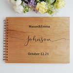 Personalized Engraved Wood Wedding Guestbook with Name Date Wedding Gift for Groom Bride