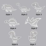 Personalisierte niedlichen Dinosaurier 7 Farben ändern Acryl LED-Nachtlicht mit Namen und Basis Schlafzimmer Dekoration Geburtstag Kindertag Geschenk für Kinder