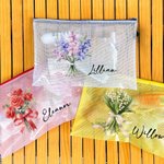 Personalisierte bunte Geburt Blumenstrauß Mesh Zipper Pouch wasserdicht Strand Tasche mit Namen Brautjungfer Bachelorette Party Hochzeit Geschenk für sie