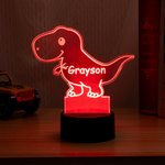 Personalisierte niedlichen Dinosaurier 7 Farben ändern Acryl LED-Nachtlicht mit Namen und Basis Schlafzimmer Dekoration Geburtstag Kindertag Geschenk für Kinder