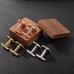 Personalisierte Manschettenknöpfe mit Kaltemaille-Finish Monogramm und Gravuren inklusive Holzbox Hochzeit Jahrestag Abschluss Geschenk für Herren