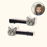 Personalisierte Katze Hund Haustier Portrait Foto Acryl Haarspangen Barrettes niedlich Haar Zubehör Geburtstag Geschenk für Frauen Mädchen