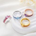 Henkilökohtainen minä Wear for Myself Heart Birthstone nauha sormus kaiverrettu nimi ja Affirmation Card Cancer Awareness Survivor lahja naisille