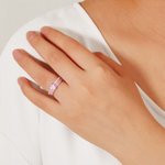 Henkilökohtainen minä Wear for Myself Heart Birthstone nauha sormus kaiverrettu nimi ja Affirmation Card Cancer Awareness Survivor lahja naisille