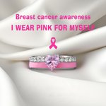 Henkilökohtainen minä Wear for Myself Heart Birthstone nauha sormus kaiverrettu nimi ja Affirmation Card Cancer Awareness Survivor lahja naisille