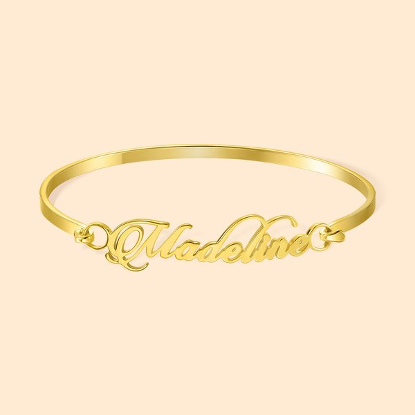 Personalized Minimalist Name Bangle Stylish Jewelry Birthday Anniversary Wedding Gift for Women