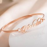 Personalisierte Minimalist Name Armreif Stilvolle Schmuck Geburtstag Jahrestag Hochzeit Geschenk für Frauen