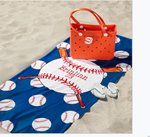 Personalized Oversized Embroidery Monogrammed Baseball Beach Towel Quick Dry Summer Travel Essential Birthday Gift for Sports Lover
