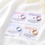 Henkilökohtainen minä Wear for Myself Heart Birthstone nauha sormus kaiverrettu nimi ja Affirmation Card Cancer Awareness Survivor lahja naisille