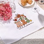 Personalized Vintage Wildflowers Mrs 100% Cotton Waffle Kitchen Tea Towel with Name Bride Shower Wedding Gift for Bride To Be