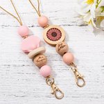 Personalised Floral Shell Beaded Lanyard with Engraved Name Teacher's Day Appreciation Gift for Teacher