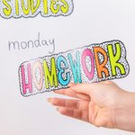 Personalized Dalmatian Dots Colorful Doodle Letter Whiteboard Magnets Magnetic Bookmark Clips with Card Teaching Tool Back to School Gift for Teacher