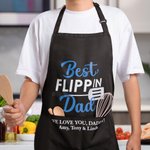 Gepersonaliseerd Best Flippin Waterdicht Schort met Tekst Vaderdag Verjaardagscadeau voor papa Opa