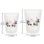 Personliga Hawaii Style Floral Wedding Återvinningsbara Frosted Cups Set med 10 Förlovning Bridal Shower Bachelor Party Present