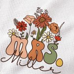 Personalized Vintage Wildflowers Mrs 100% Cotton Waffle Kitchen Tea Towel with Name Bride Shower Wedding Gift for Bride To Be
