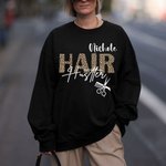 Personalized Hair Hustler Leopard Unisex Crewneck T-shirt Sweatshirt with Name Birthday Gift for Hairstylist Hairdressers