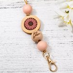 Personalised Floral Shell Beaded Lanyard with Engraved Name Teacher's Day Appreciation Gift for Teacher