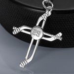 Grabado personalizado Palo de Hockey Cruz collar con el número de regalo de cumpleaños para los amantes del deporte
