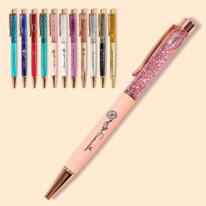 Lot de 2 Stylos à Bille Pailletés Personnalisés avec Fleurs de Naissance et Noms Gravés Cadeau de Rentrée Scolaire pour Enseignant
