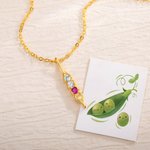 Personalized Peas in a Pod Sterling Silver Family Necklace with 2-8 Birthstones Birthday Mother's Day Gift for Women