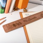 Personalisierte gravierte Blume Regenwald Luft- und Raumfahrt Muster hölzerne Lehrer Lineal mit Namen Teacher's Day Wertschätzung Geschenk für Lehrer