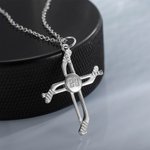 Grabado personalizado Palo de Hockey Cruz collar con el número de regalo de cumpleaños para los amantes del deporte