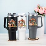 Personalisierte Multi-Color Retro Wildblumen MRS. 40oz Tumbler Bridal Shower Zurück zu Schule Geschenk für Frauen