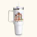 Personalisierte Multi-Color Retro Wildblumen MRS. 40oz Tumbler Bridal Shower Zurück zu Schule Geschenk für Frauen
