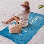 Personalised Multicolour Quick Dry Super Absorbent Name Beach Towel Summer Holiday Accessory Birthday Party Gift for Family