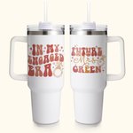Personalized In My Engaged Era Future Mrs 40oz Name Tumbler with Lid Straw and Handle Bridal Shower Bachelorette Party Engagement Gift for Bride