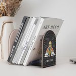 Paire de Serre-Livres en Bois Personnalisée avec Personnage et Nom Motif Arc-en-Ciel Cadeau Remerciement pour Enseignant