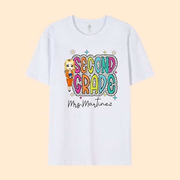 Personalised Cute Cartoon Teacher T-Shirt Sweatshirt Back to School Gift for Teacher