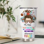 Personlig tecknad krita Lär Kärlek Inspirera 30oz Namn Tumbler med lock och sugrör Rengöringsborste Tillbaka till skolan Uppskattning Present till lär