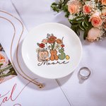 Personalisierte Retro Wildblumen MRS. Keramik Schmuckschale mit Namen Wertschätzung Bridal Shower Hochzeit Geschenk für Braut zu sein