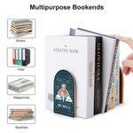 Paire de Serre-Livres en Bois Personnalisée avec Personnage et Nom Motif Arc-en-Ciel Cadeau Remerciement pour Enseignant
